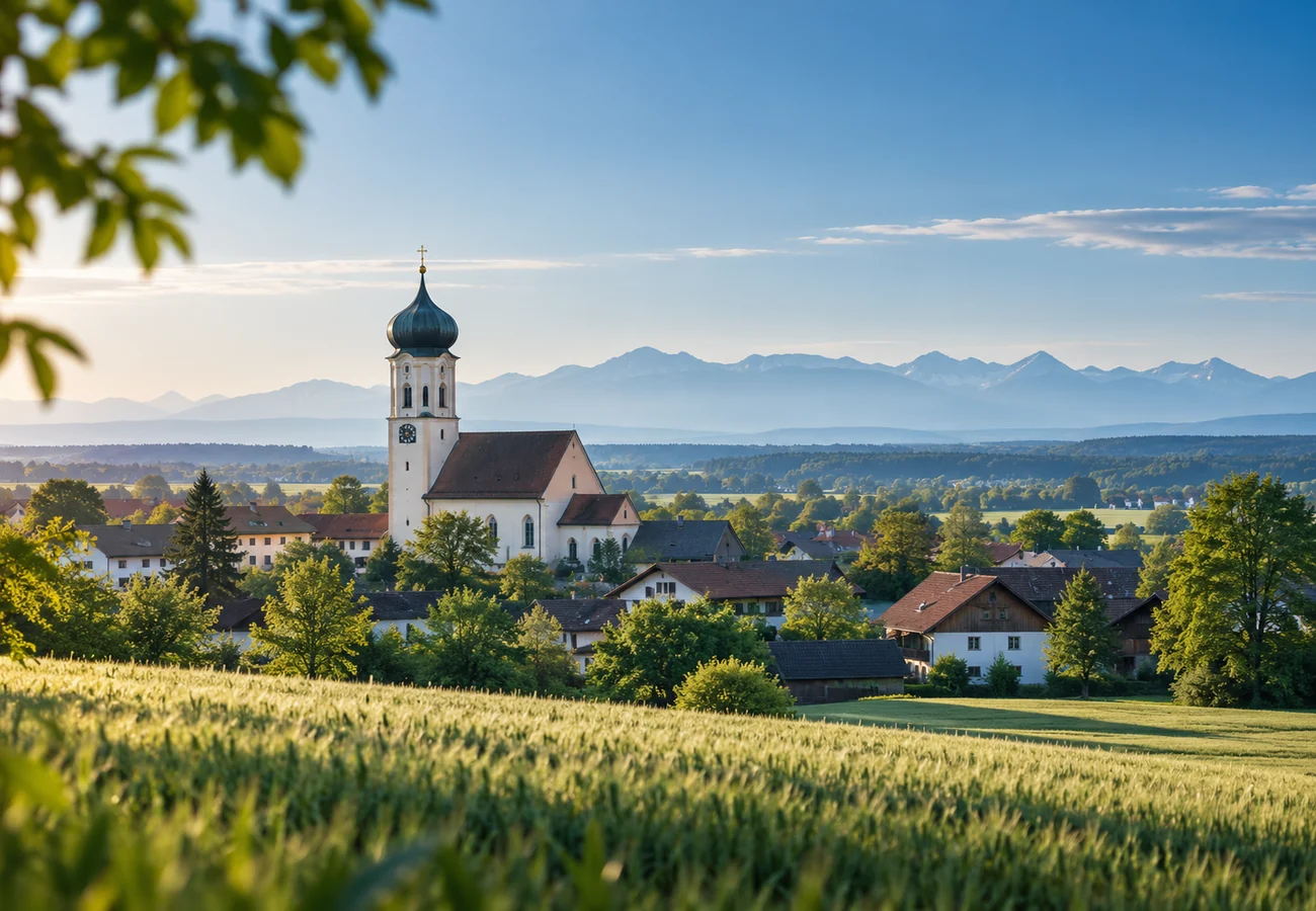 Illustratives Motiv einer oberbayerischen Landschaft
